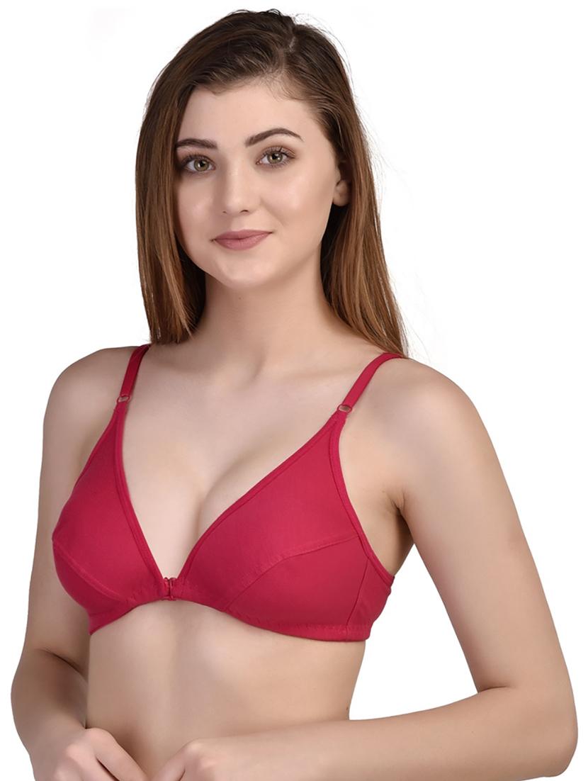 women solid front open bra - 20540149 -  Standard Image - 1