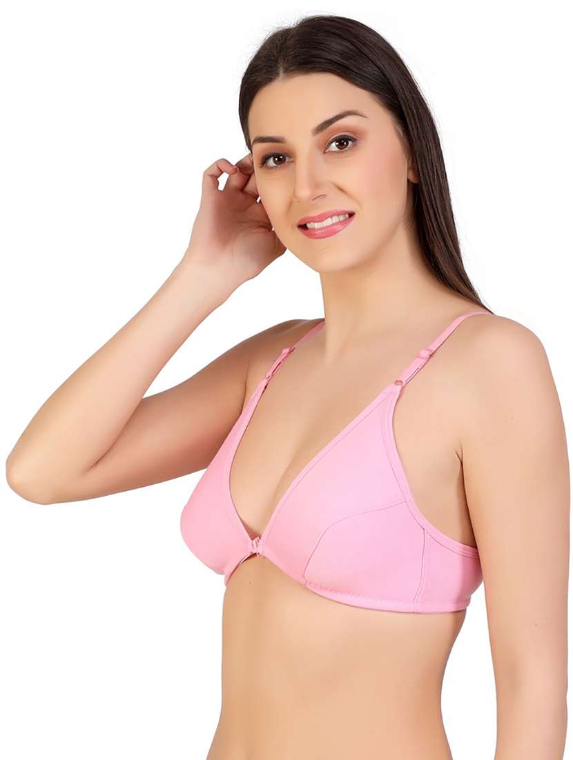 women solid front open bra - 20540151 -  Standard Image - 1