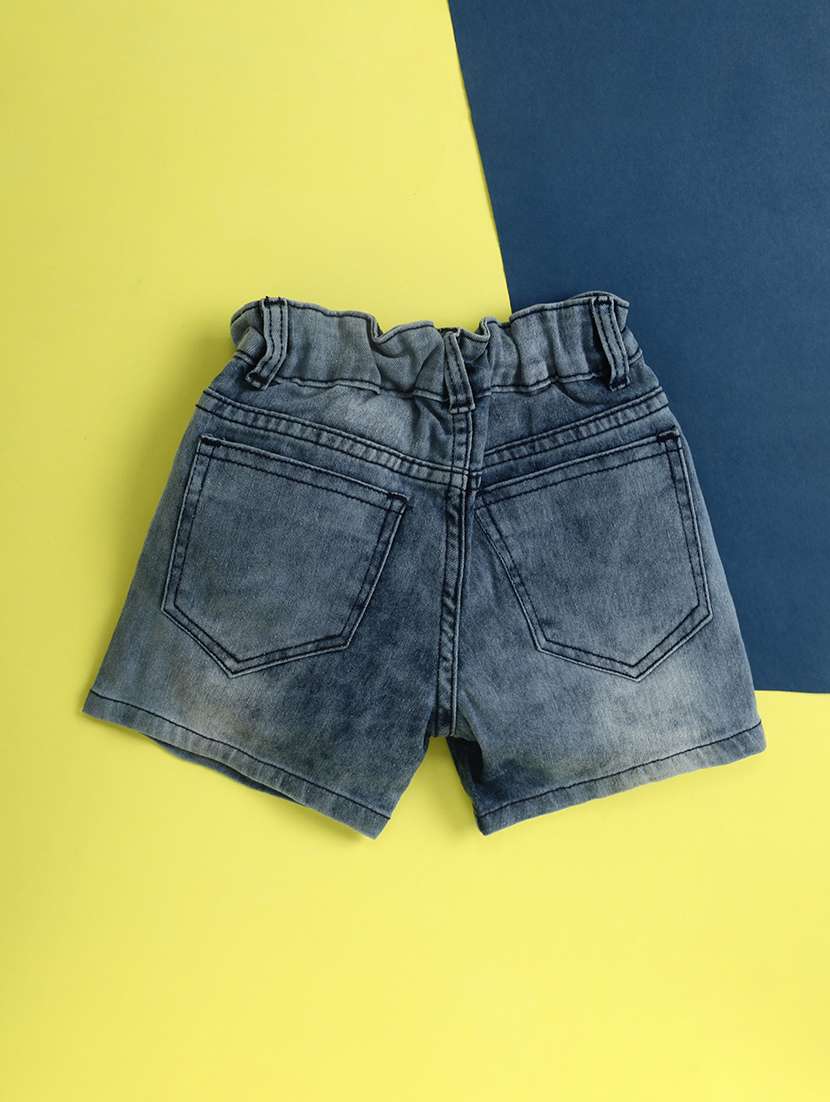 girls blue solid shorts  - 20541028 -  Standard Image - 1