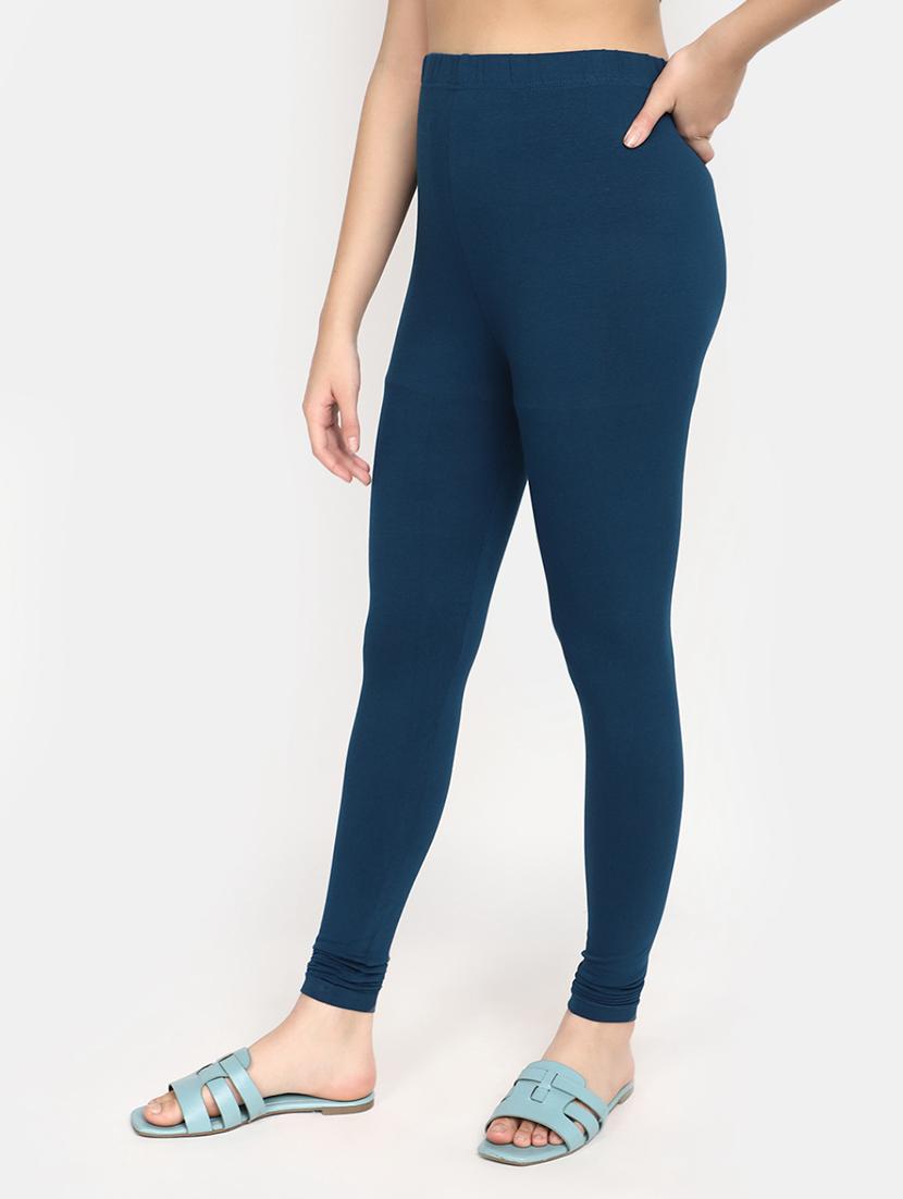 teal cotton churidar leggings - 20541060 - Standard Image - 1
