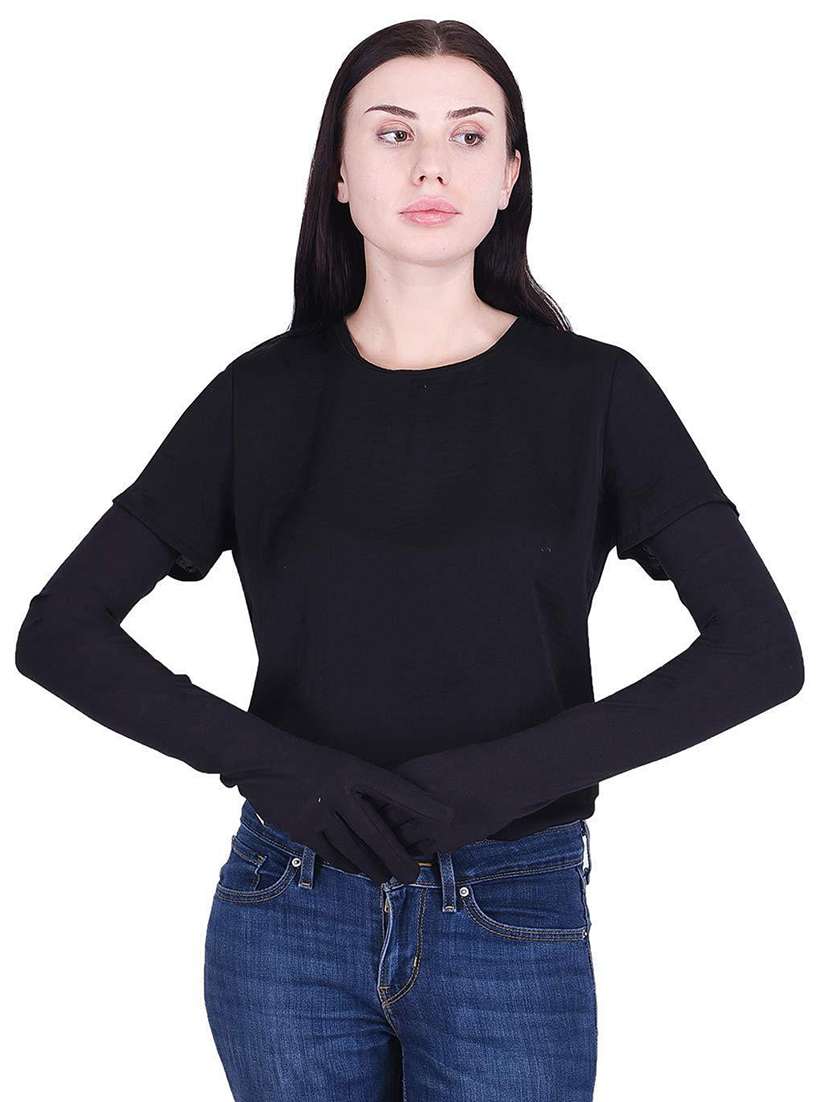 women black long cotton gloves - 20541266 -  Standard Image - 1