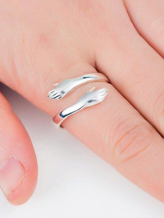 silver adjustable finger ring - 20541693 - Standard Image - 1