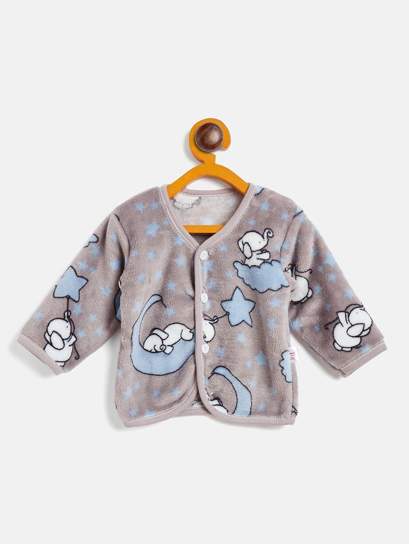 kids grey printed jhabla & pant - 20541741 - Standard Image - 1