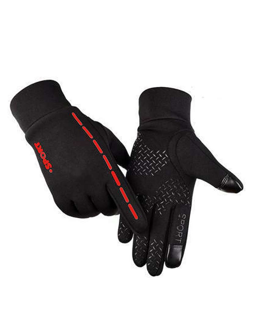 men black & red polyester gloves - 20541770 -  Standard Image - 1