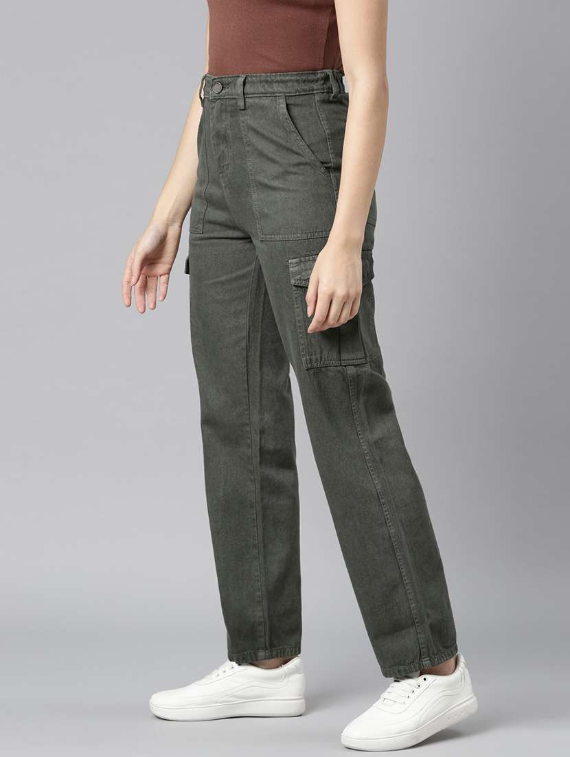 women's plain cargo jeans - 20542095 -  Standard Image - 1