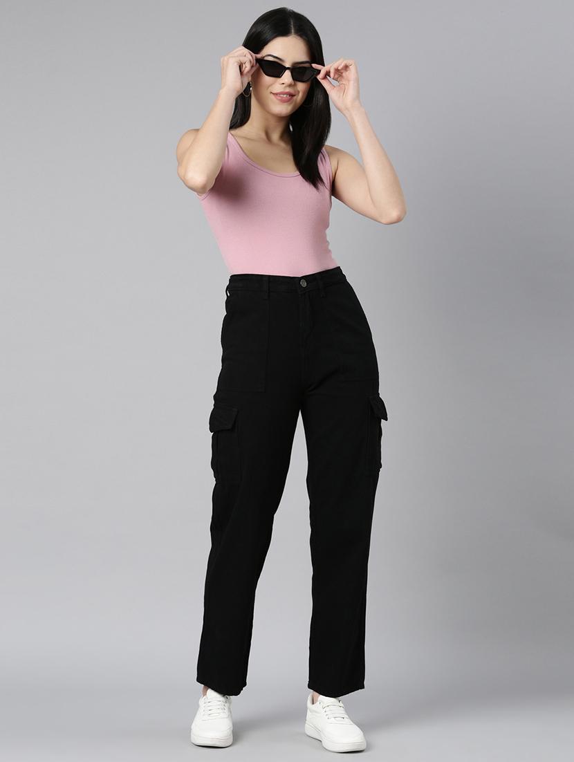 women's plain cargo jeans - 20542096 - Standard Image - 4