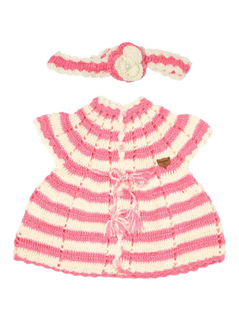 girls pink woollen frock - 20542138 -  Standard Image - 1