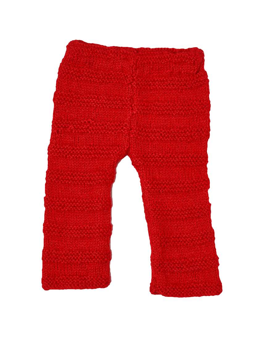 girls red self design sweater & pant set - 20542149 -  Standard Image - 4