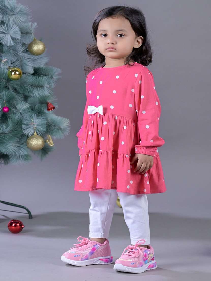 girls round neck long sleeves frock - 20542172 -  Standard Image - 1