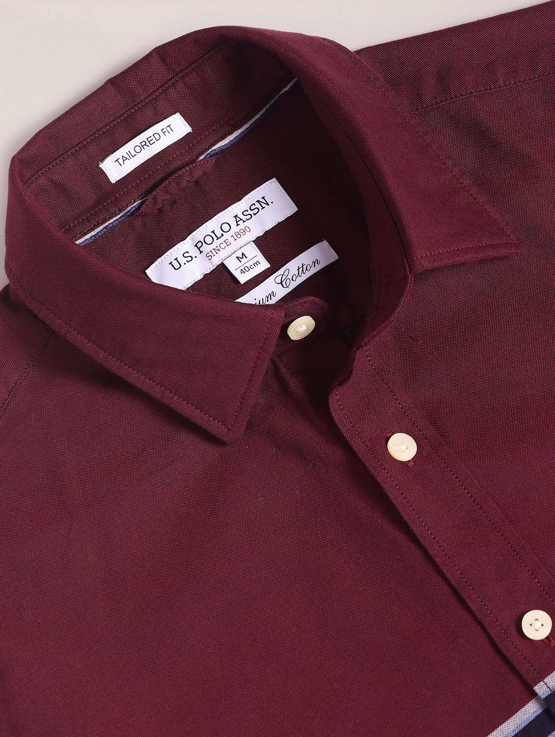 Buy online Men Color Block Maroon And Navy Blue Casual Slim Fit