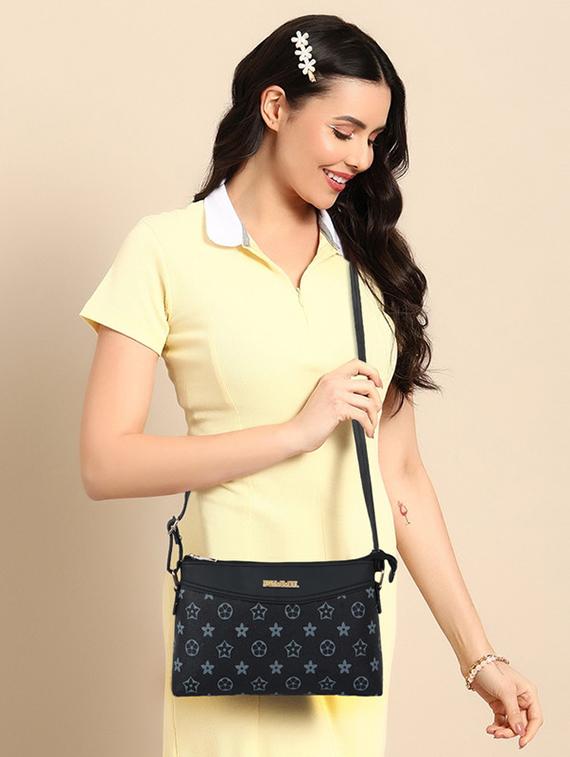 women black leatherette sling bag - 20546290 - Standard Image - 4