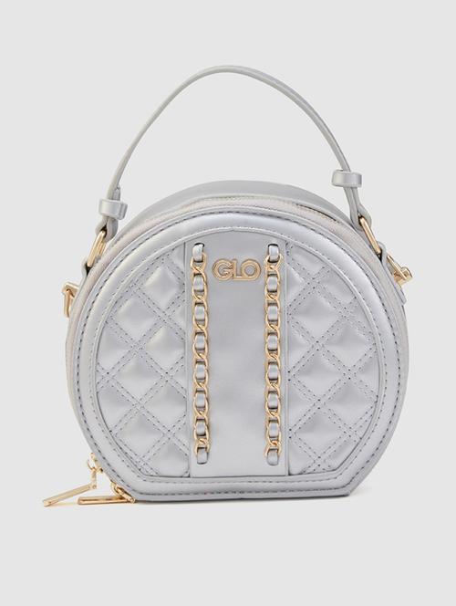 silver leatherette (pu) sling bag - 20546355 - Standard Image - 0