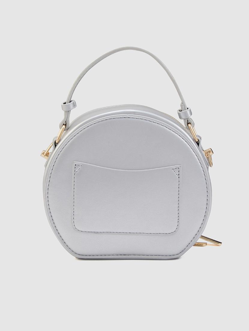 silver leatherette (pu) sling bag - 20546355 - Standard Image - 1