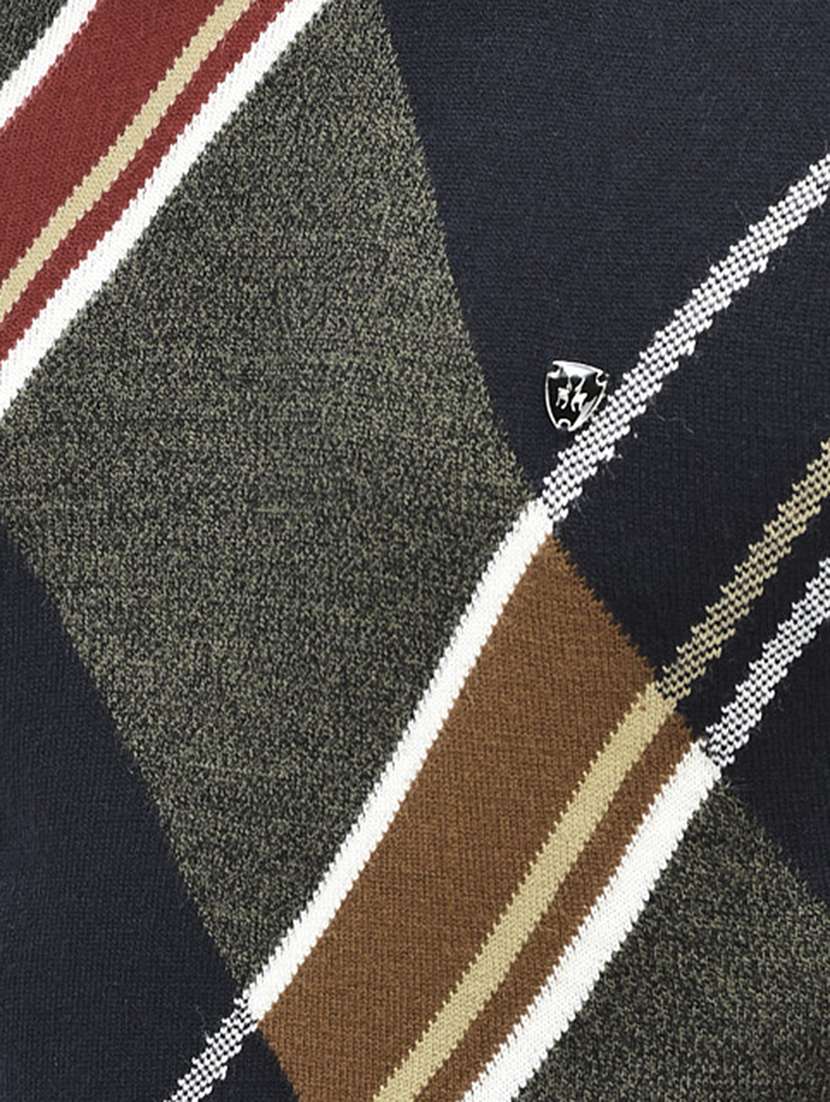 men front colourblock striped round neck pullover - 20546962 -  Standard Image - 4