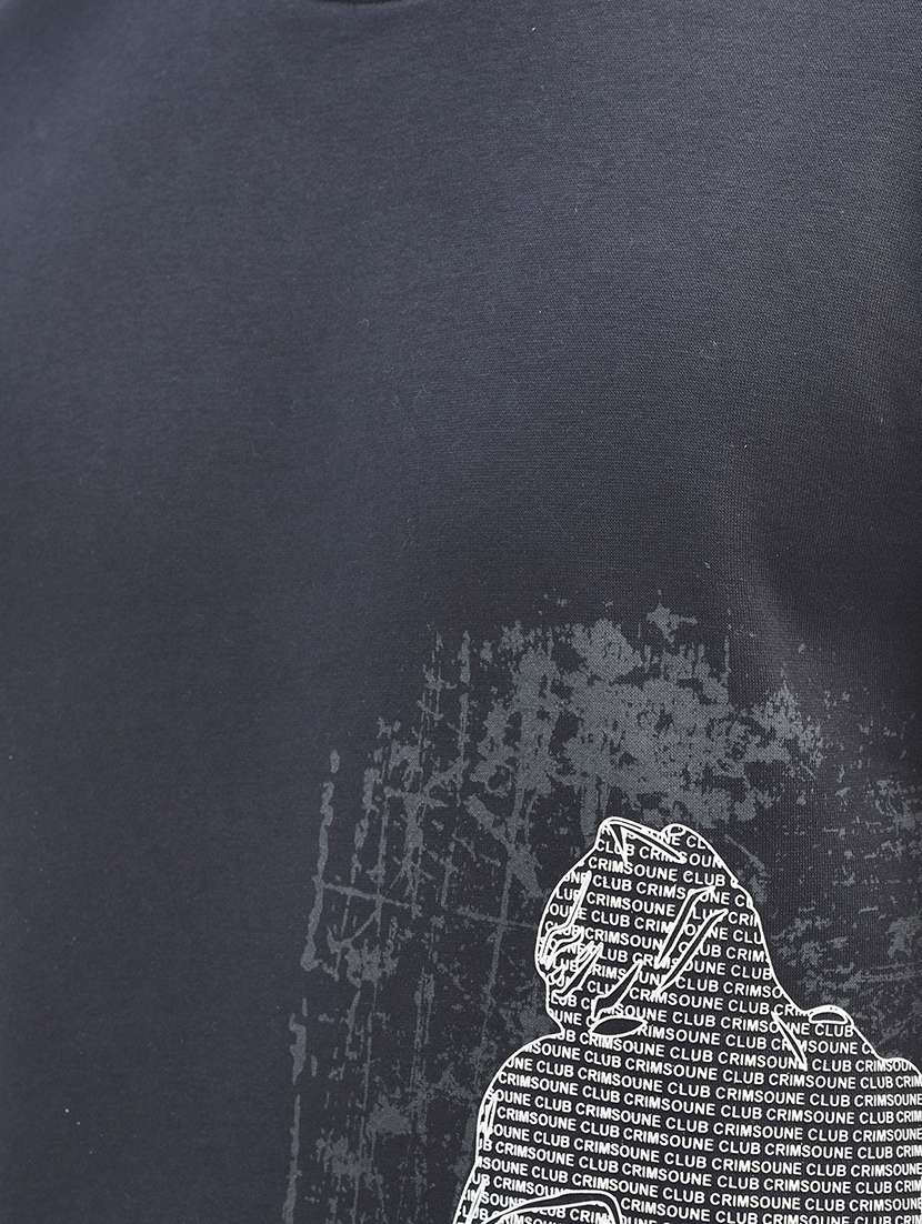 Men Graphic Printed Charcoal Cotton Blend Regular Sweatshirt - 20546993 -  Standard Image - 4