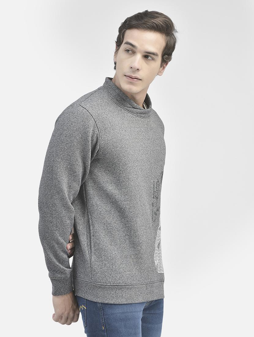 men graphic printed grey cotton blend regular sweatshirt - 20546994 - Standard Image - 1