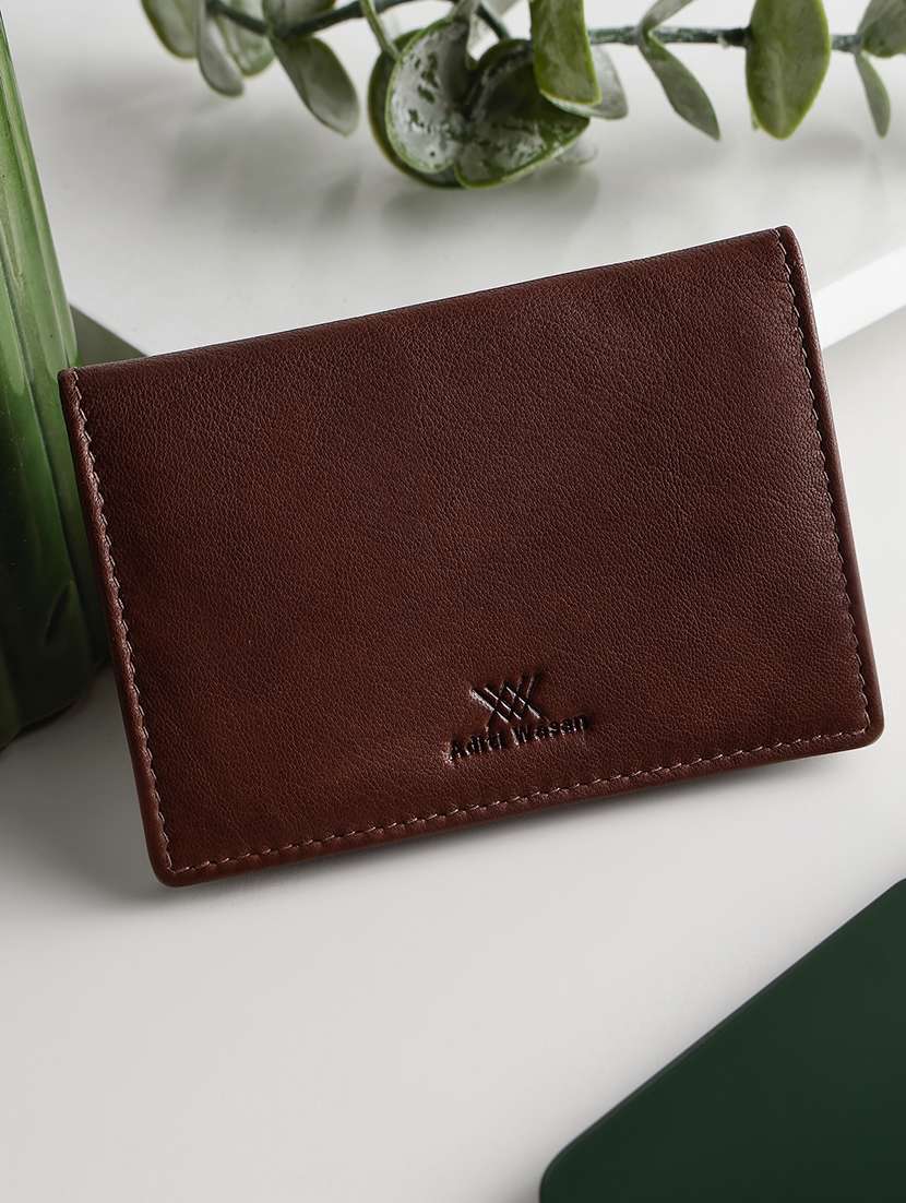 leather brown foldable card holder