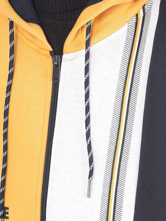 boys full sleeve color block hoooded sweater - 20547074 -  Standard Image - 4