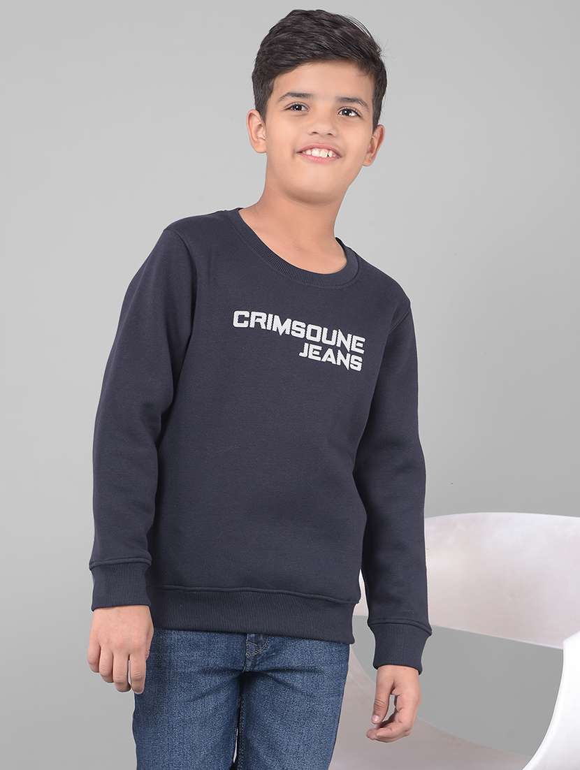 boys round neck typographic regular sweatshirt