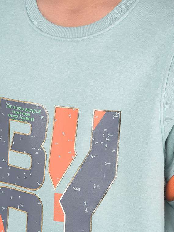 boys round neck typographic regular sweatshirt - 20547089 -  Standard Image - 4