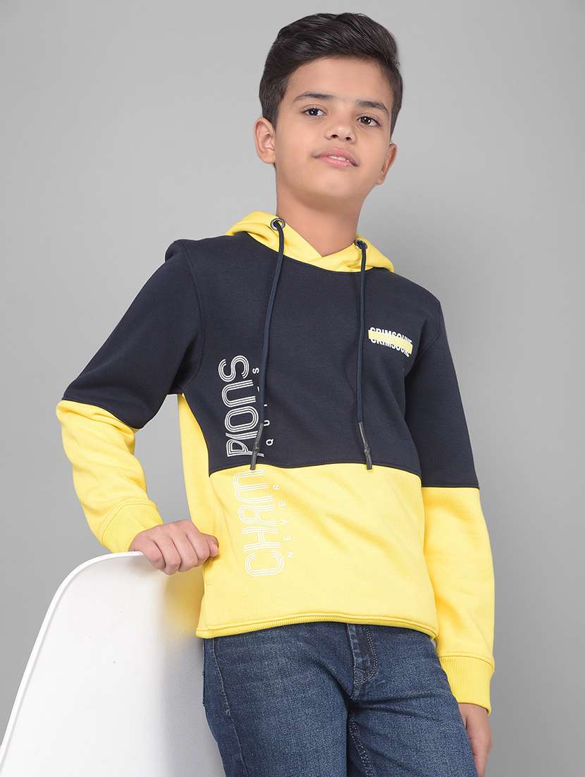 boys color block hooded sweatshirt