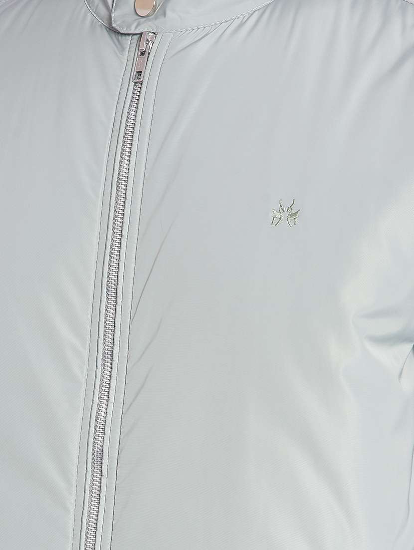 men solid mandarin collar casual jacket - 20547113 - Standard Image - 4