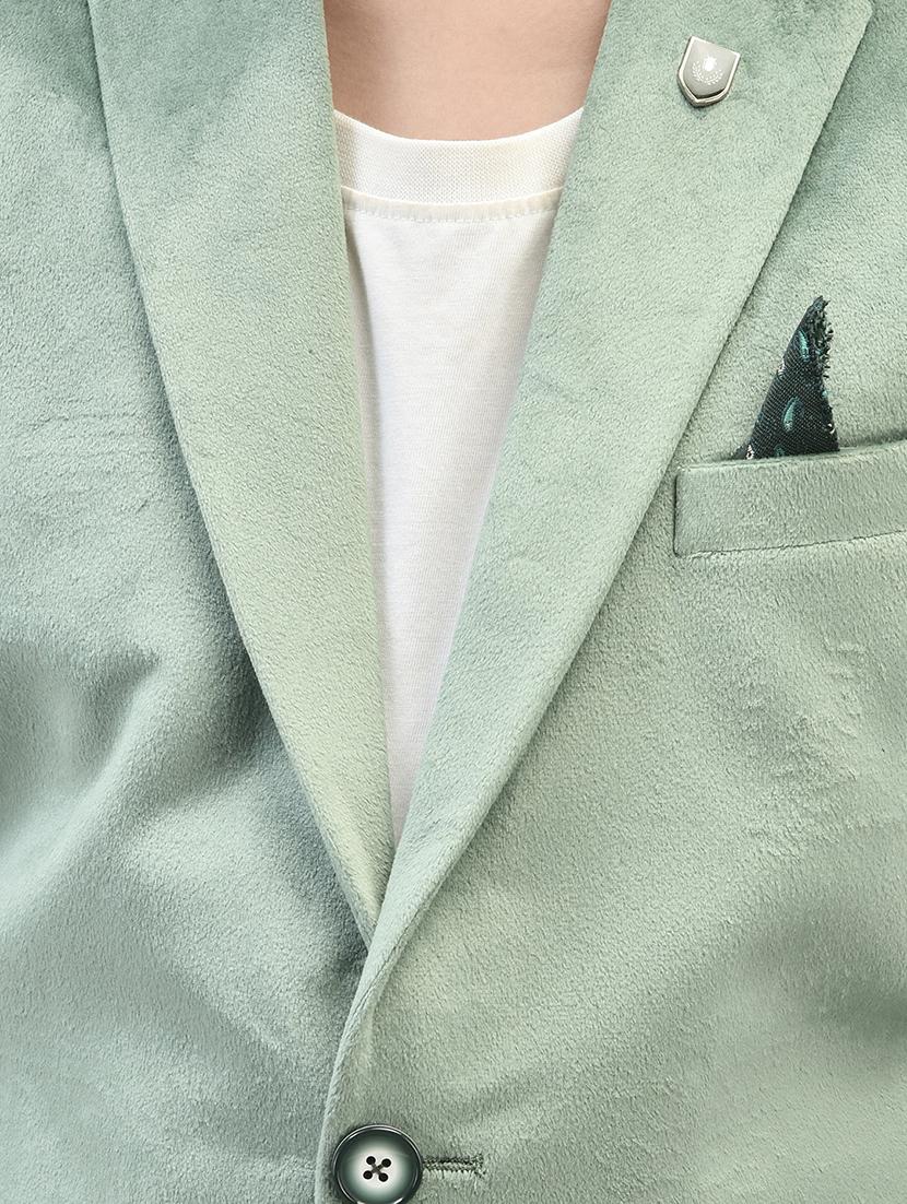 boys green solid full sleeve blazer - 20547171 - Standard Image - 4