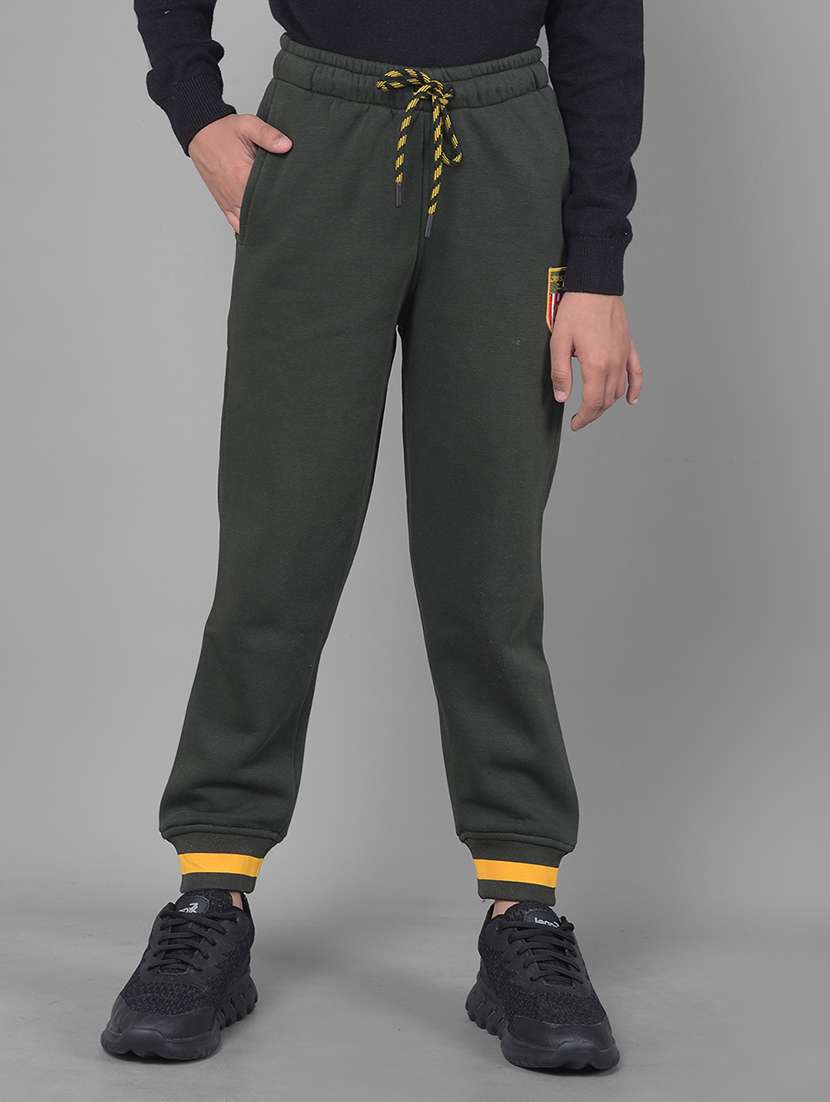 boys green solid jogger