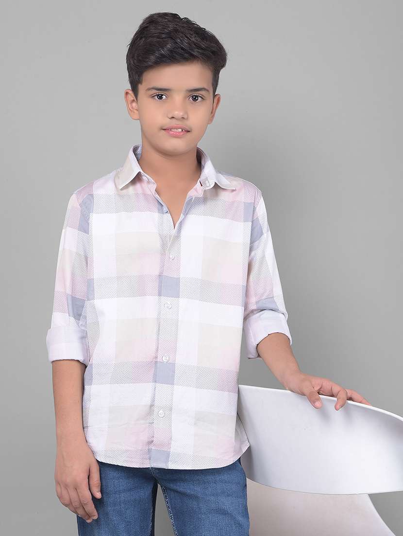 boys pink checkered shirt