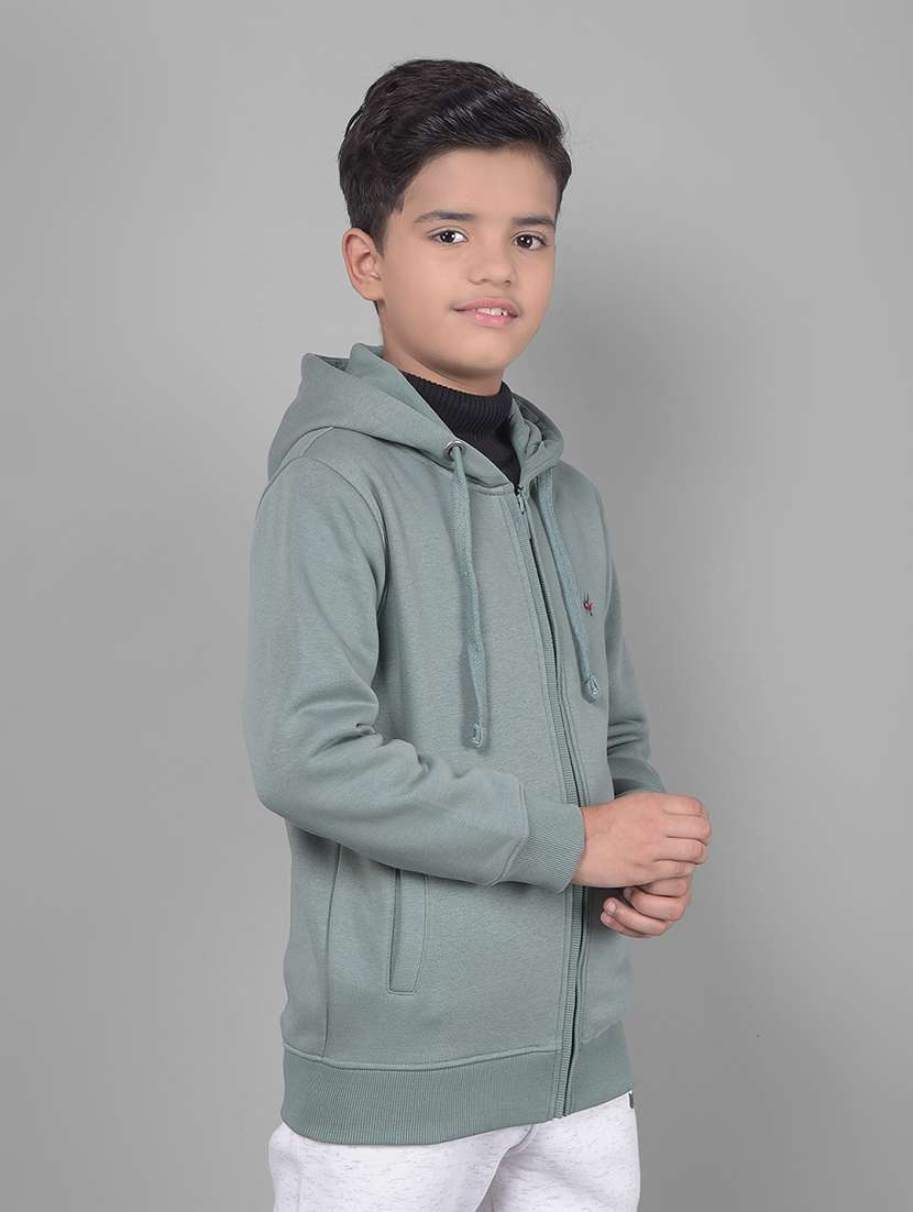 boys green solid hooded sweatshirt - 20547292 -  Standard Image - 1
