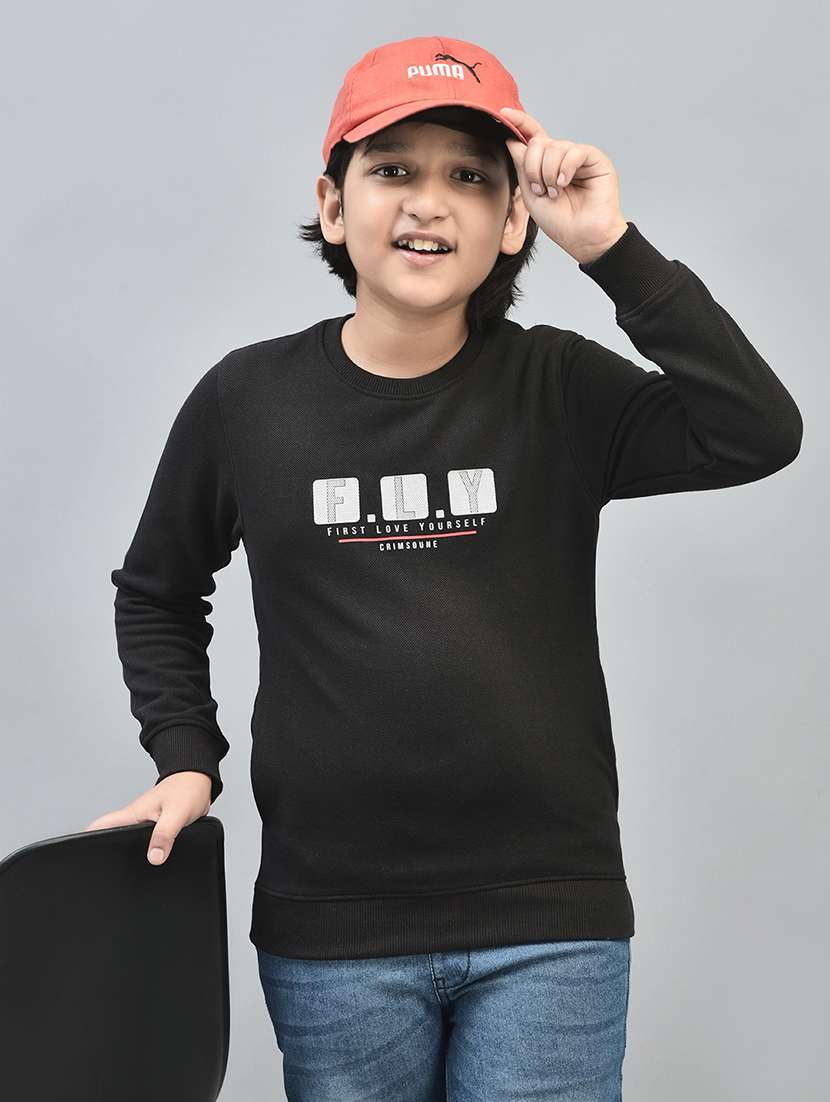 boys round neck typographic regular sweatshirt. - 20547295 -  Standard Image - 1