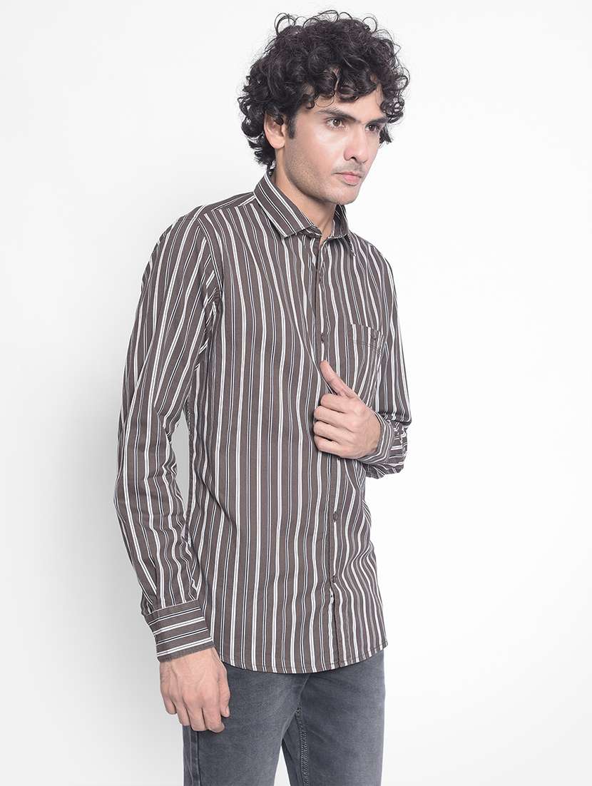 men all over striped casual shirt - 20547349 -  Standard Image - 1