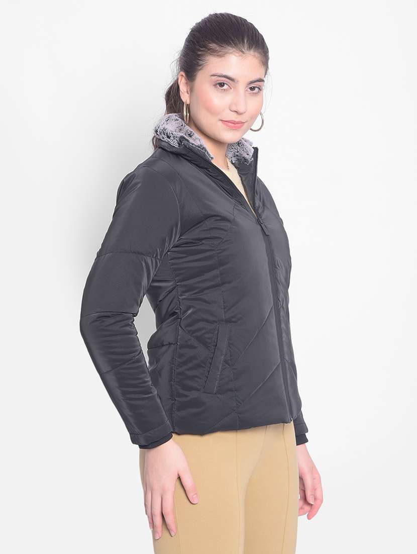 women fur detailed quilted puffer jacket - 20547368 - Zoom Image - 0