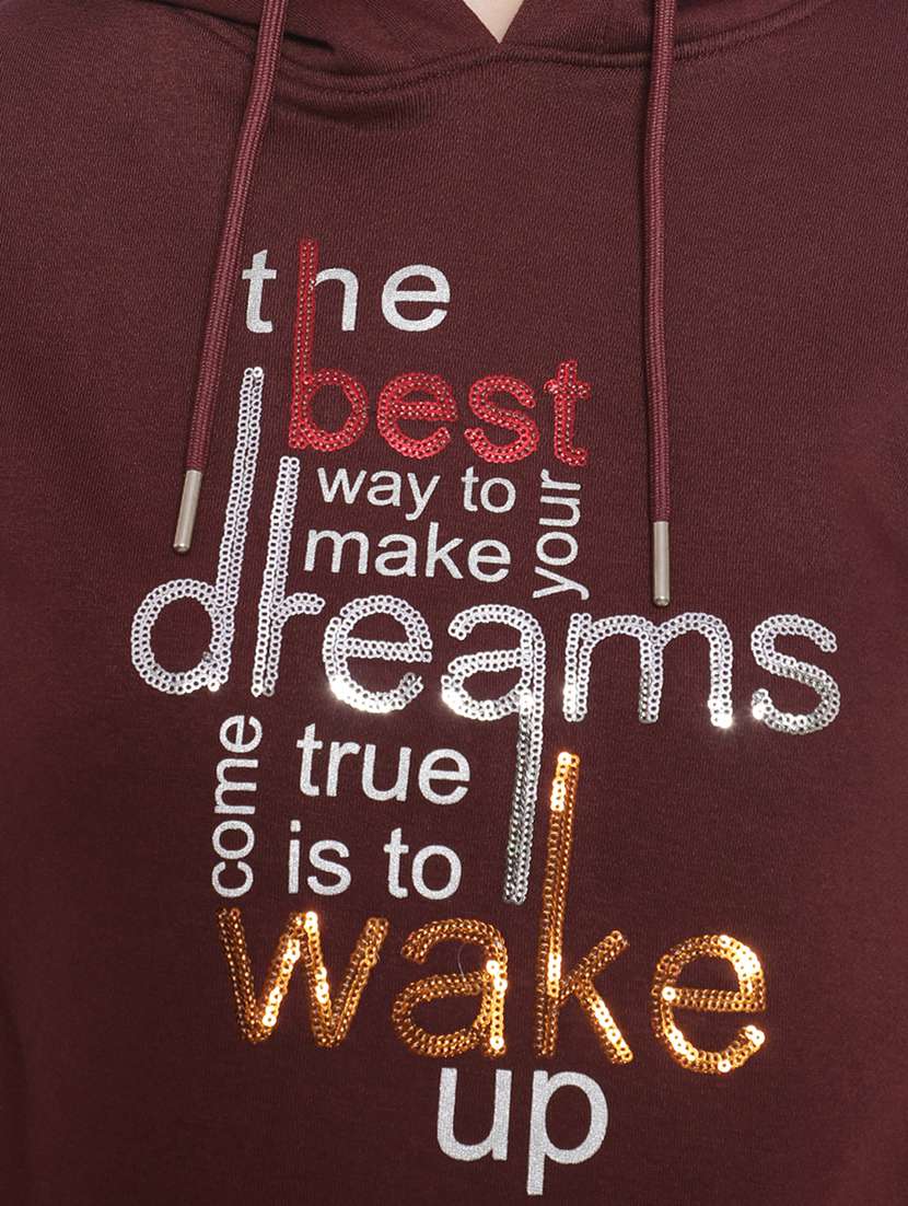 women front print hooded sweatshirt - 20547373 -  Standard Image - 4