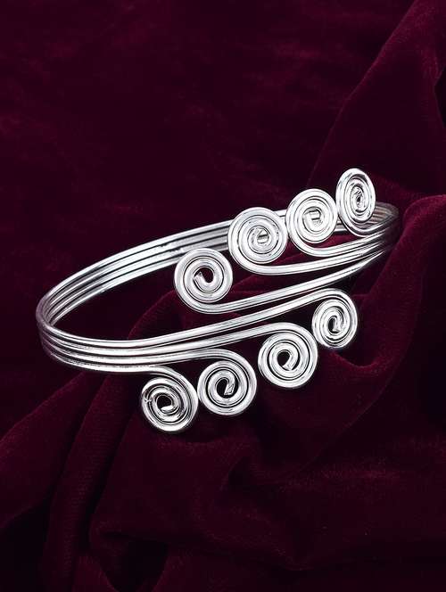 women silver brass cuffs bracelet/armlet - 20547483 - Standard Image - 0