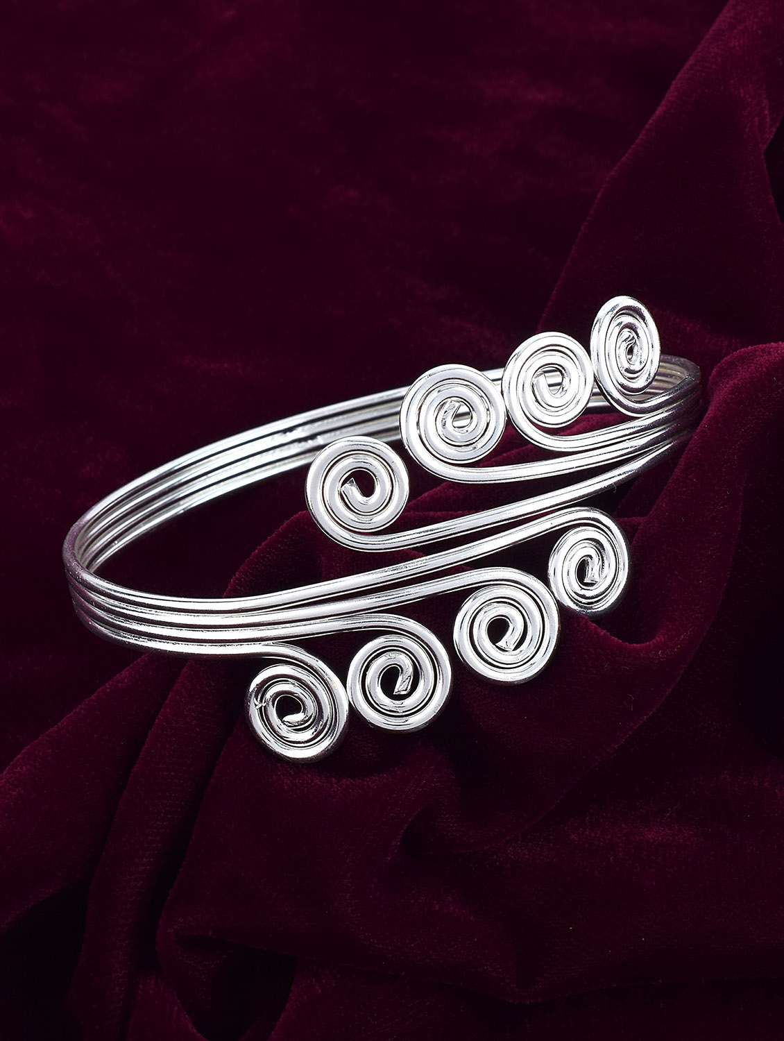 women silver brass cuffs bracelet/armlet - 20547483 - Zoom Image - 0