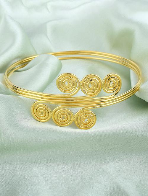 women golden brass cuffs bracelet/armlet - 20547484 - Standard Image - 0