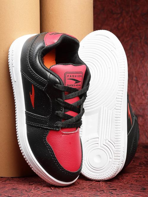 boys red & black color blocked sneaker - 20547505 -  Standard Image - 0