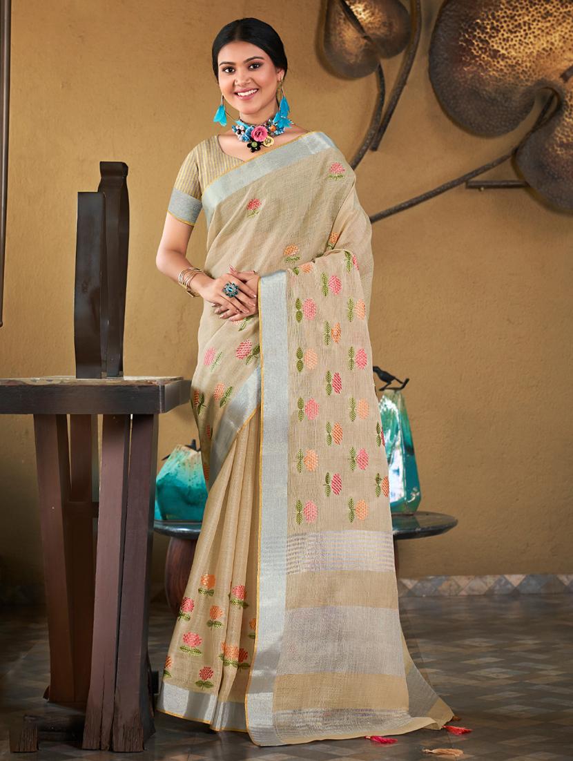women's embroidered saree with blouse - 20547524 -  Zoom Image - 0