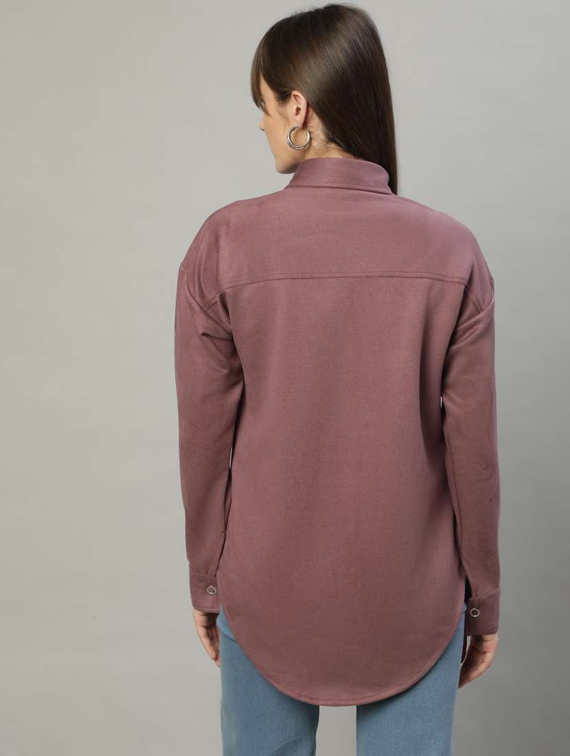 women solid oversized shirt - 20550227 -  Standard Image - 4