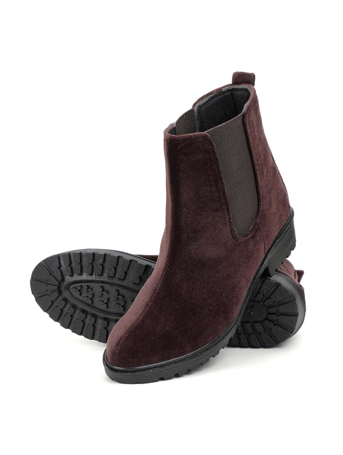 women solid brown ankle boots - 20550295 -  Standard Image - 4