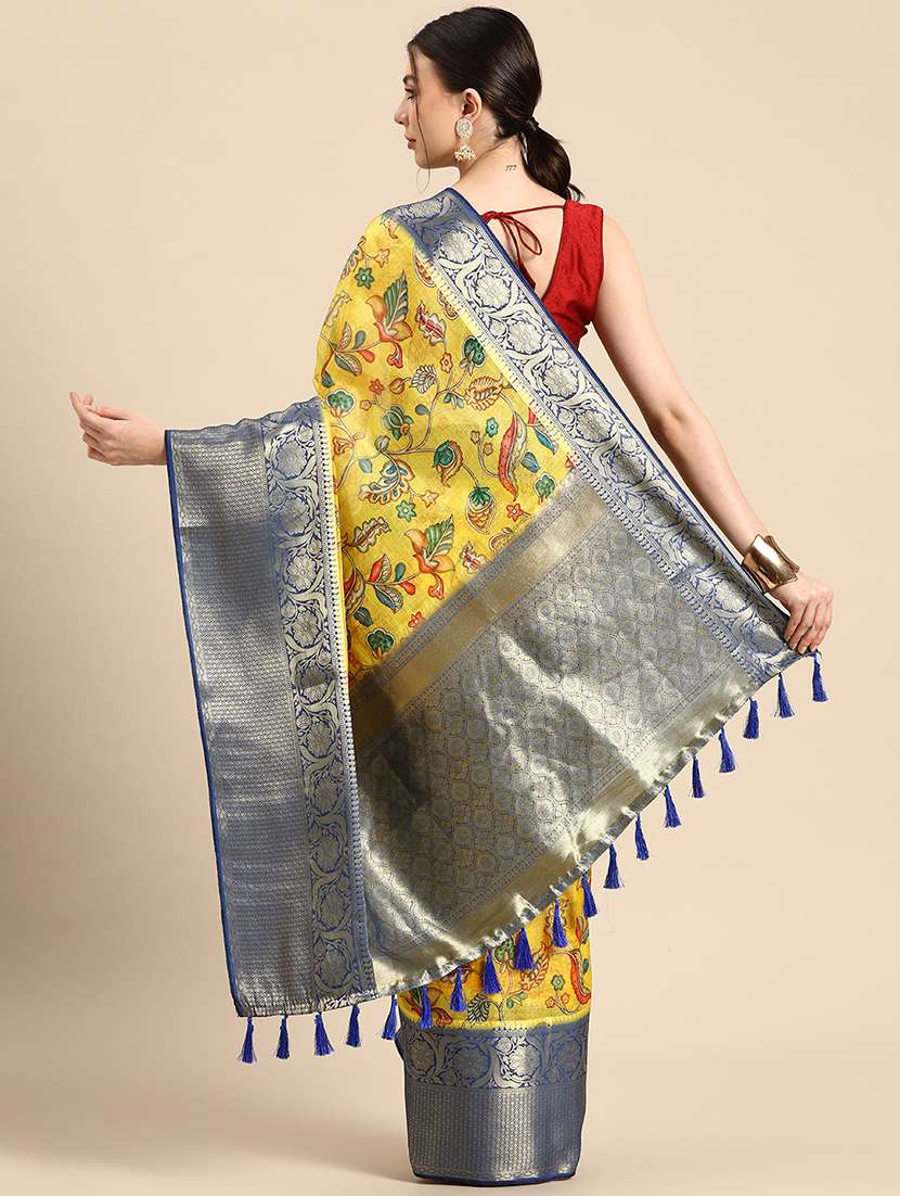 women's self design yellow colored saree - 20550316 - Standard Image - 1