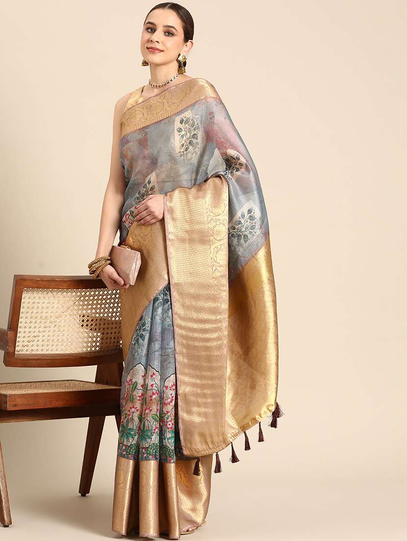 women's self design grey colored saree - 20550322 - Standard Image - 1