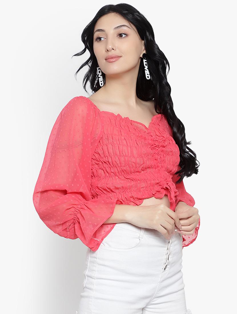 women self designed smocked detailed top - 20550878 - Standard Image - 1