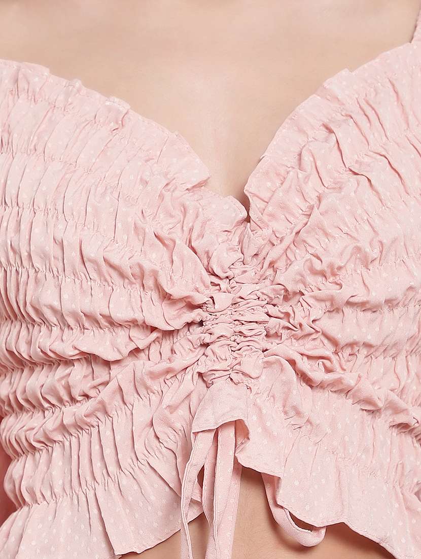 pink crepe crop top - 20551017 - Standard Image - 4
