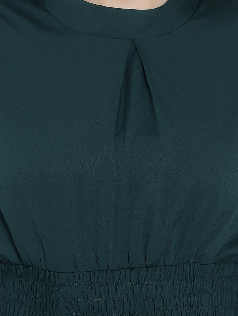 bottle green crepe crop top - 20551028 - Standard Image - 4