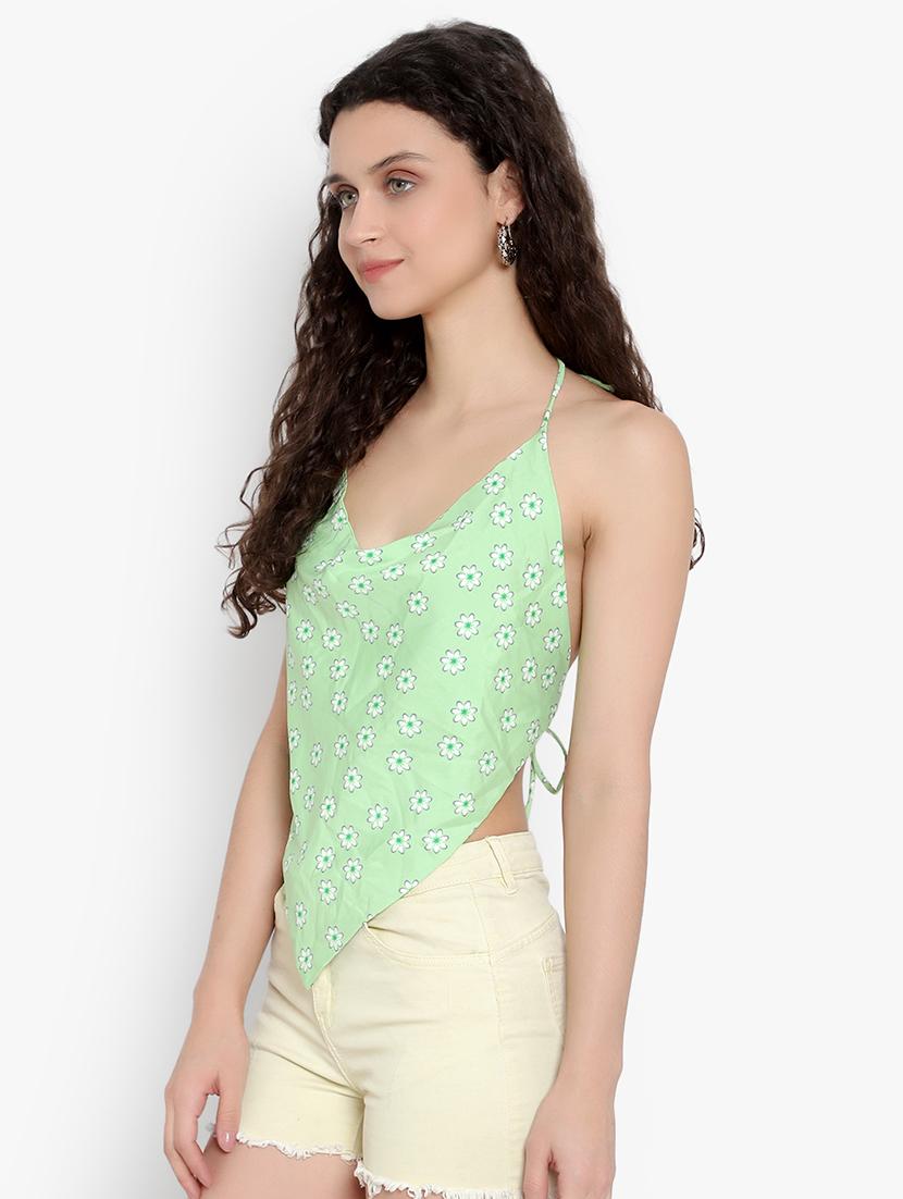 women floral print backless top - 20551114 - Standard Image - 1