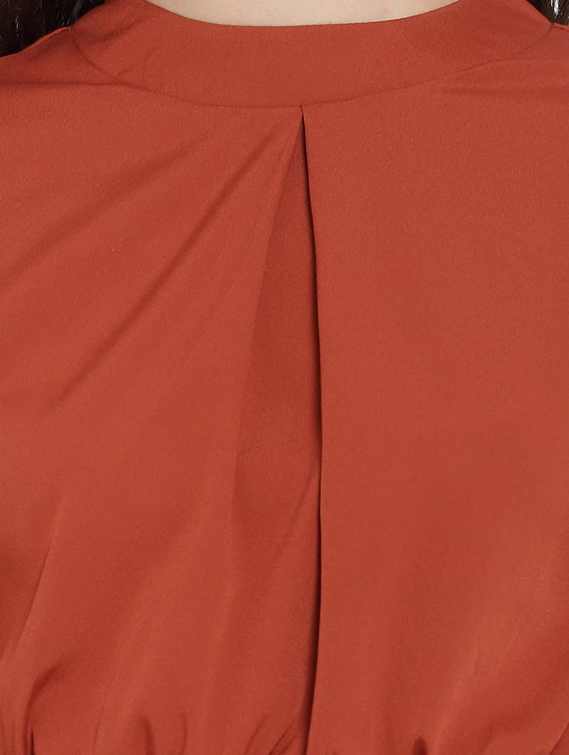 women solid puff sleeves crop top - 20551118 - Standard Image - 4