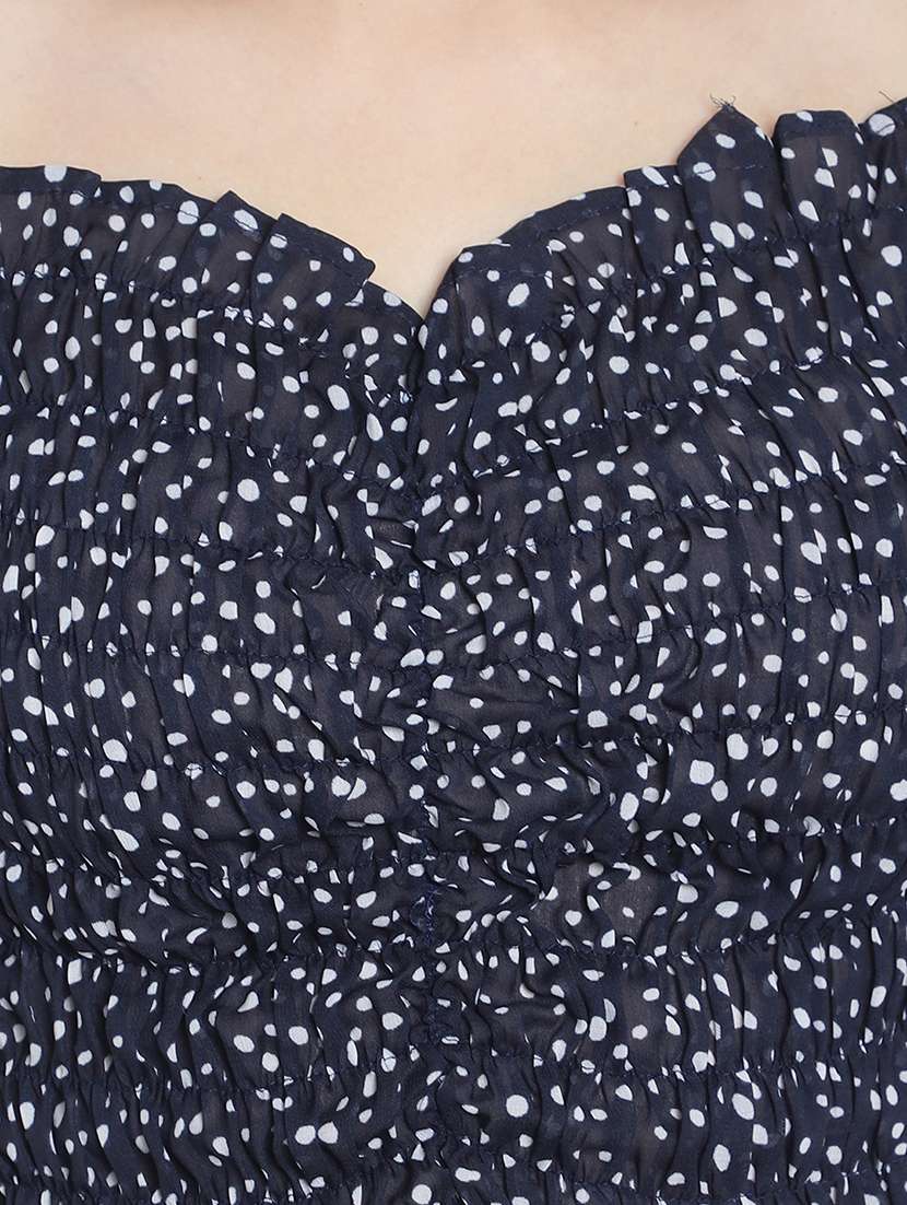 navy blue georgette crop top - 20551172 - Standard Image - 4