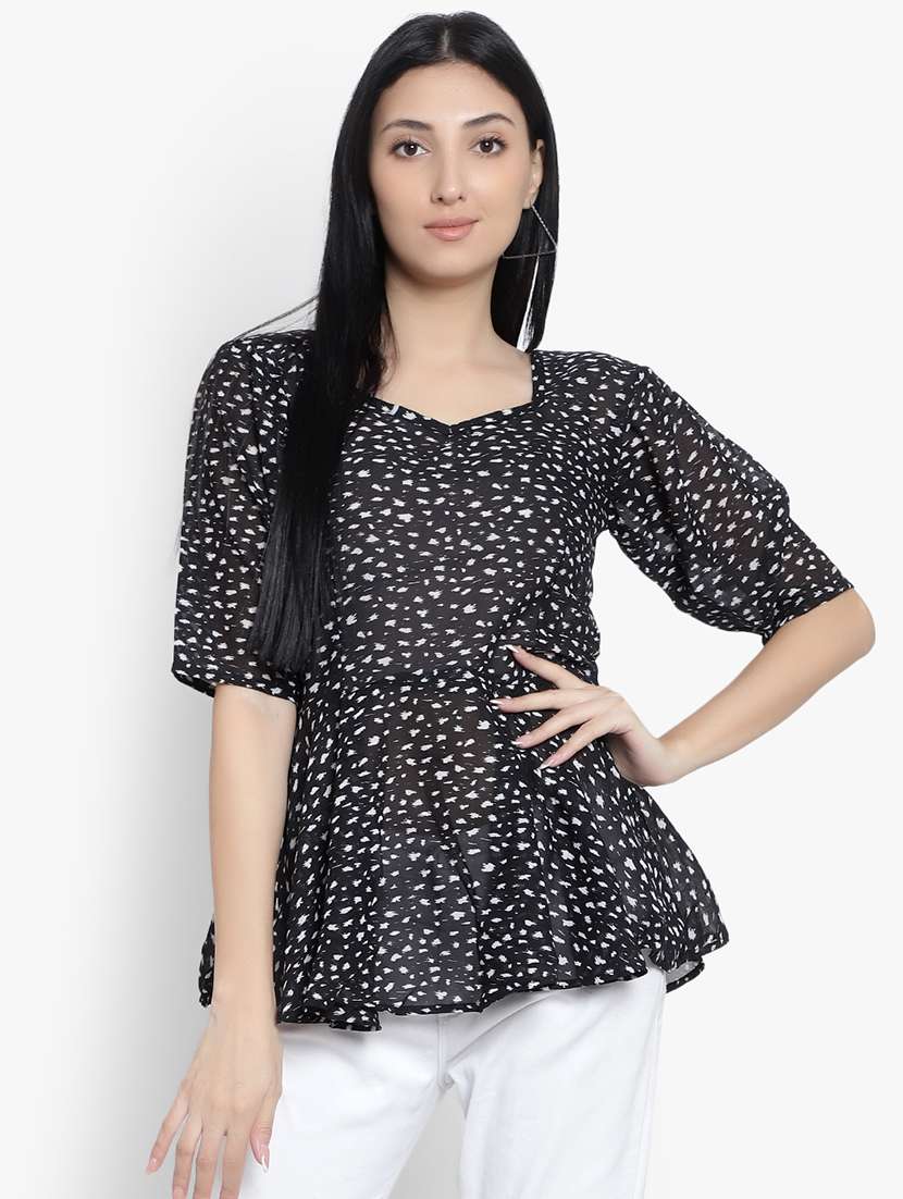 black georgette regular top